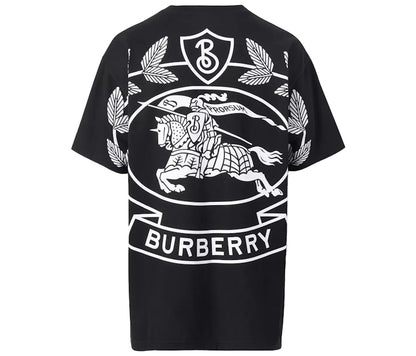 Burberry Ekd Print Cotton Oversized T-shirt Black
