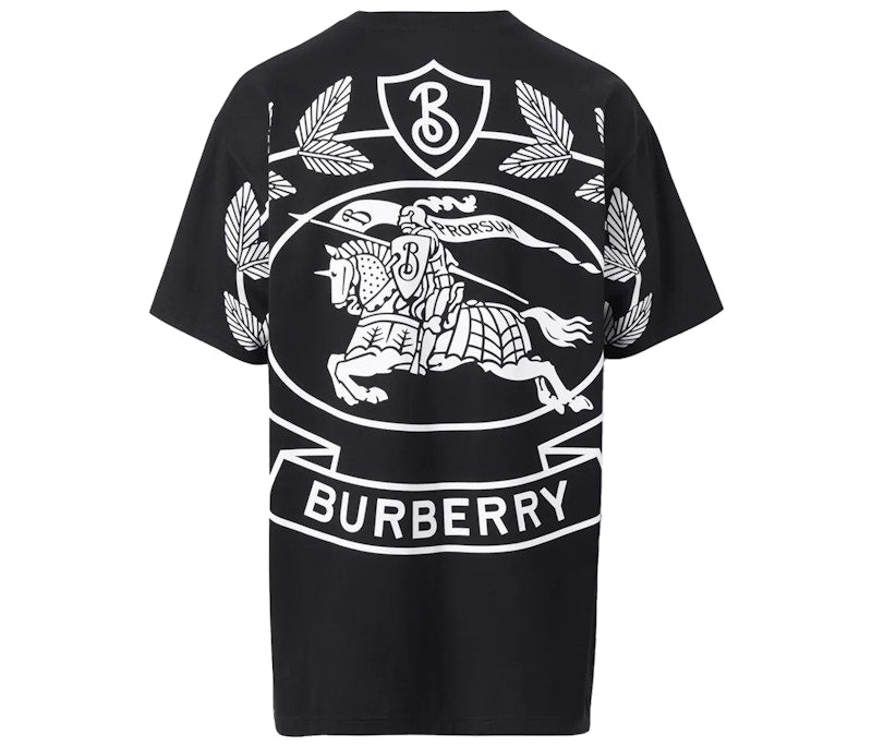 Burberry Ekd Print Cotton Oversized T-shirt Black
