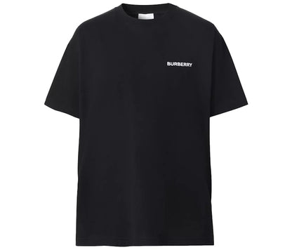 Burberry Ekd Print Cotton Oversized T-shirt Black