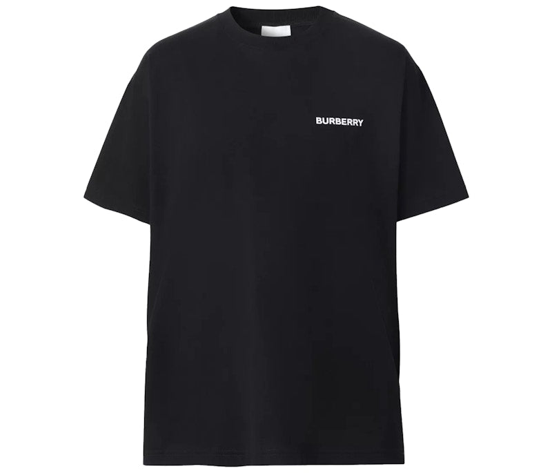 Burberry Ekd Print Cotton Oversized T-shirt Black