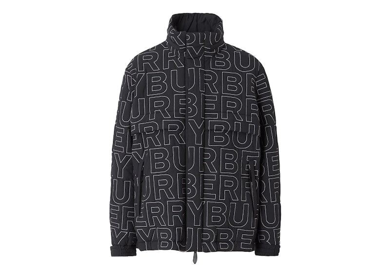 Burberry Embroidered Logo Packaway Jacket Black