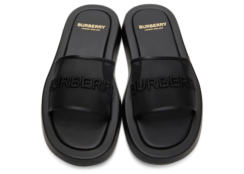 Burberry Embroidered Logo Slide Black (Women's)
