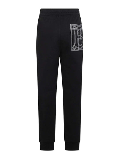 Burberry Embroidered-Logo Tapered Track Pants Black