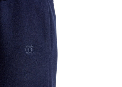 Burberry Embroidered Monogram Cashmere Track Pants Navy