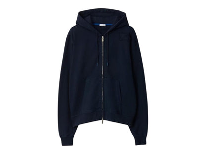 Burberry Embroidered Zip-up Hoodie 80946171 Navy