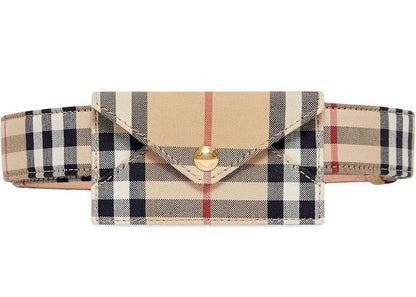 Burberry Envelope Detail Vintage Check Cotton Belt 1.4 Width Archive Beige
