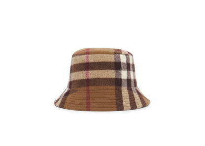 Burberry Exaggerated Check Wool Baseball Hat Birch Brown