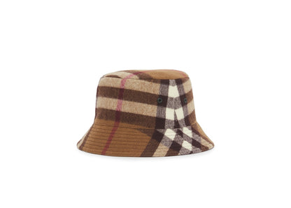 Burberry Exaggerated Check Wool Baseball Hat Birch Brown