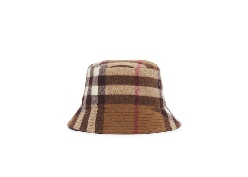 Burberry Exaggerated Check Wool Baseball Hat Birch Brown