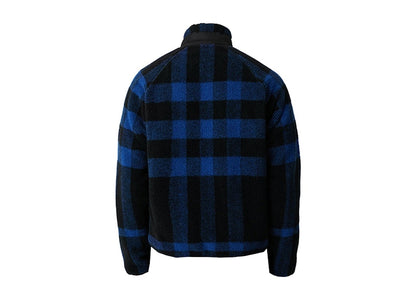Burberry Exploded Check Fleece Funnel Neck Jacket Deep Royal Blue/Black
