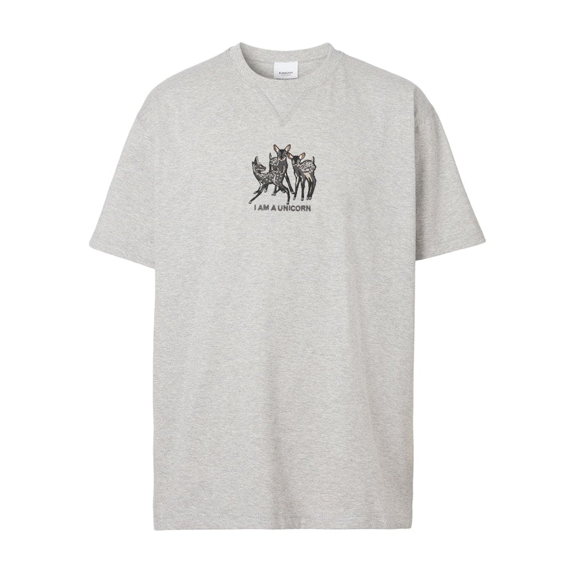 Burberry Fawn Enbroidered T-Shirt Grey