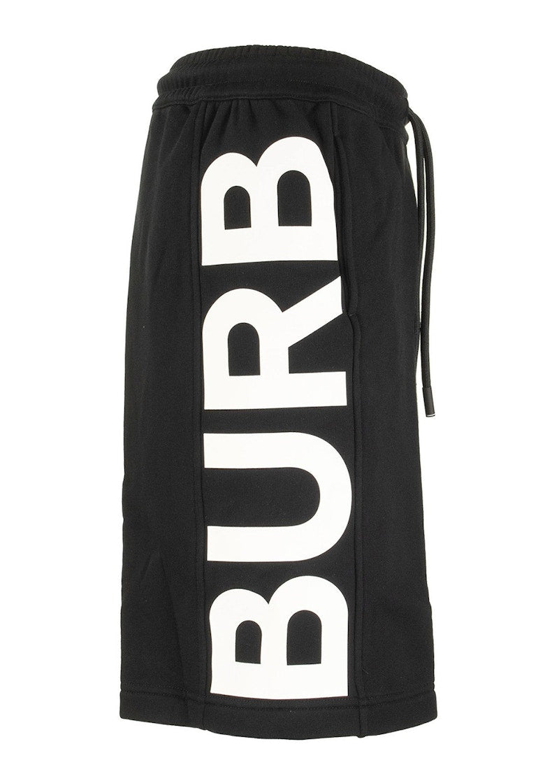 Burberry Fawnley Logo Print Track Shorts Black/White