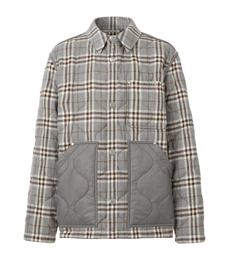 Burberry Flannel Vintage Check Overshirt Grey