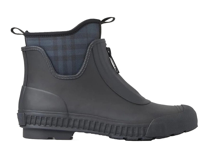 Burberry Flinton Rain Boots Black Charcoal Rubber (Women's)