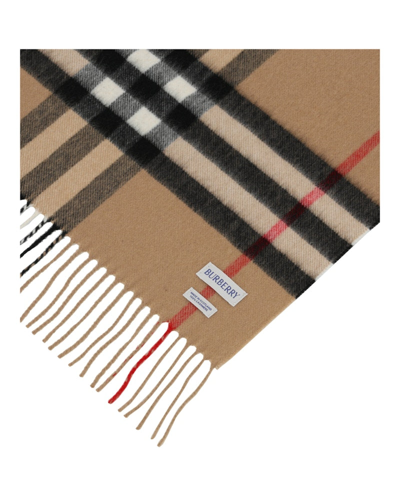 Burberry Giant Check Cashmere Scarf Beige