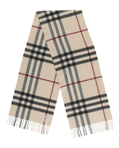 Burberry Giant Check Cashmere Scarf Stone