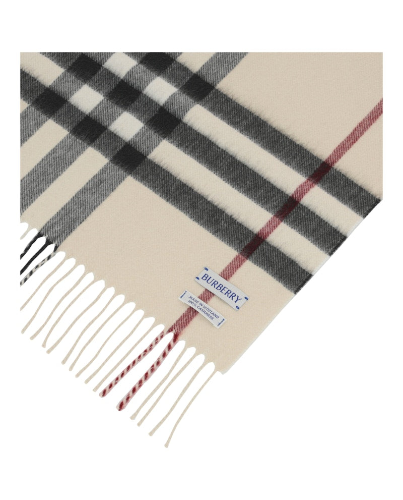 Burberry Giant Check Cashmere Scarf Stone