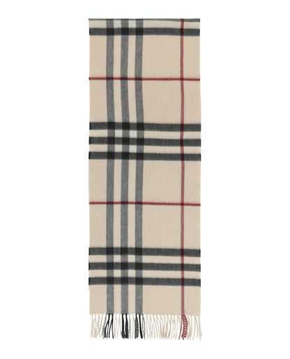 Burberry Giant Check Cashmere Scarf Stone