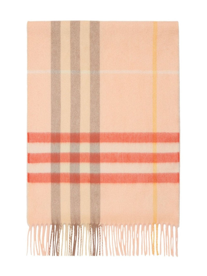 Burberry Giant Check Cashmere Scarf Teacup