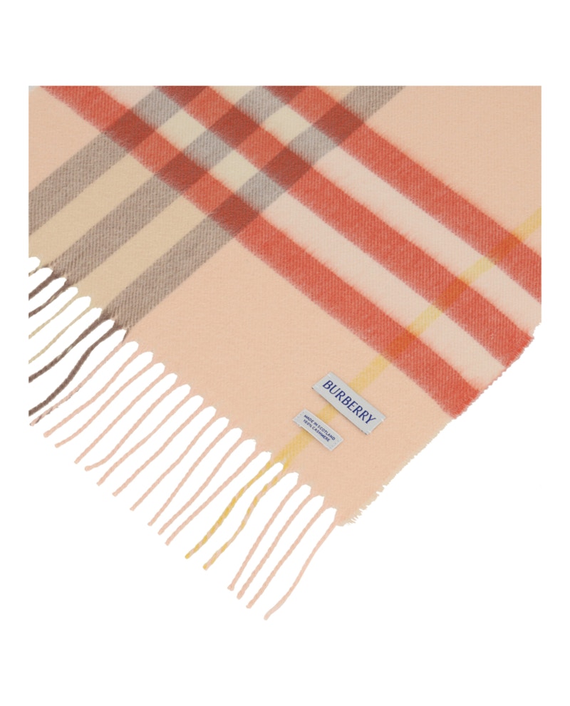 Burberry Giant Check Cashmere Scarf Teacup