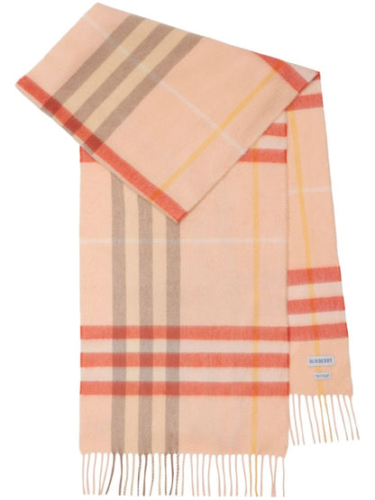Burberry Giant Check Cashmere Scarf Teacup