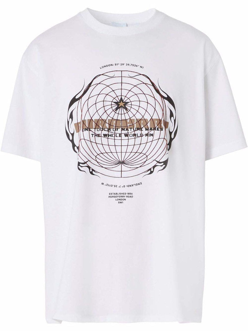 Burberry Globe-Graphic T-Shirt White