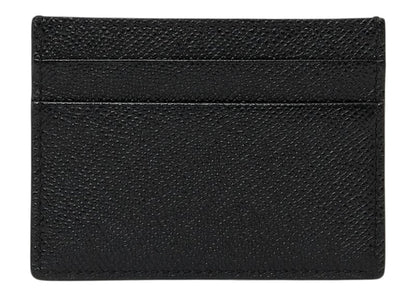 Burberry Grainy Leather TB Card Case Black/Silver-tone