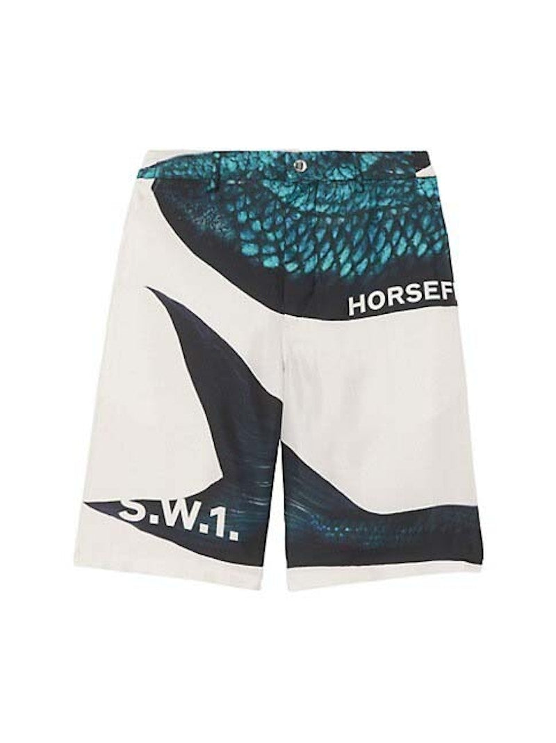Burberry Graphic Print Shorts Ink Blue