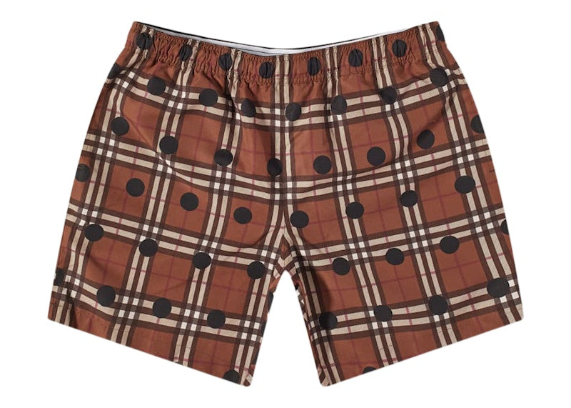 Burberry Guildes Polka Dot Check Shorts Dark Birch Brown