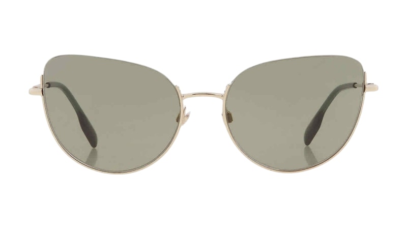 Burberry Harper Green Lens Sunglasses Gold
