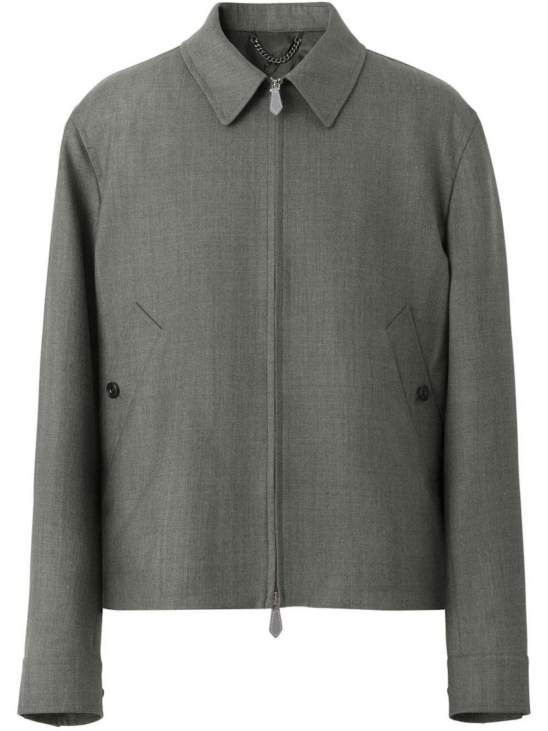 Burberry Harrington Zipped Jacket Grey