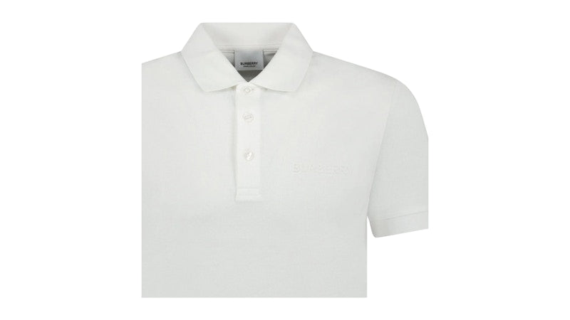Burberry Hartford Embossed Logo Polo White