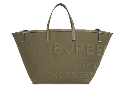 Burberry Horseferry Linen Tote Green