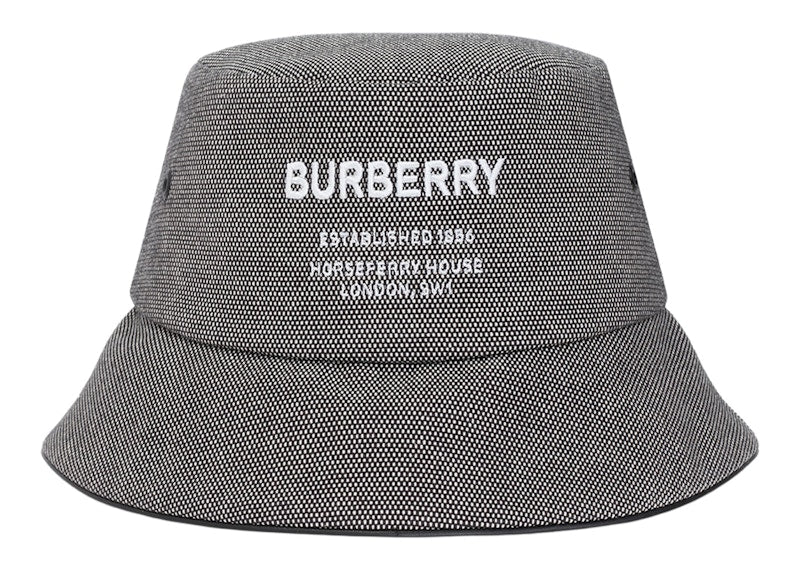 Burberry Horseferry Motif Bucket Hat Gray