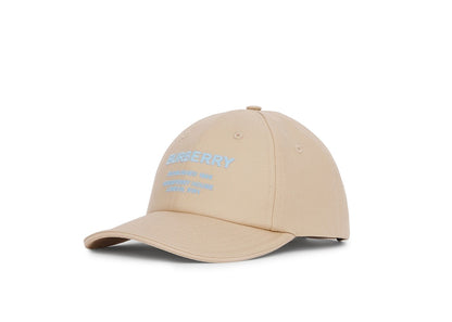 Burberry Horseferry Motif Cotton Baseball Cap Soft Fawn/Light Blue