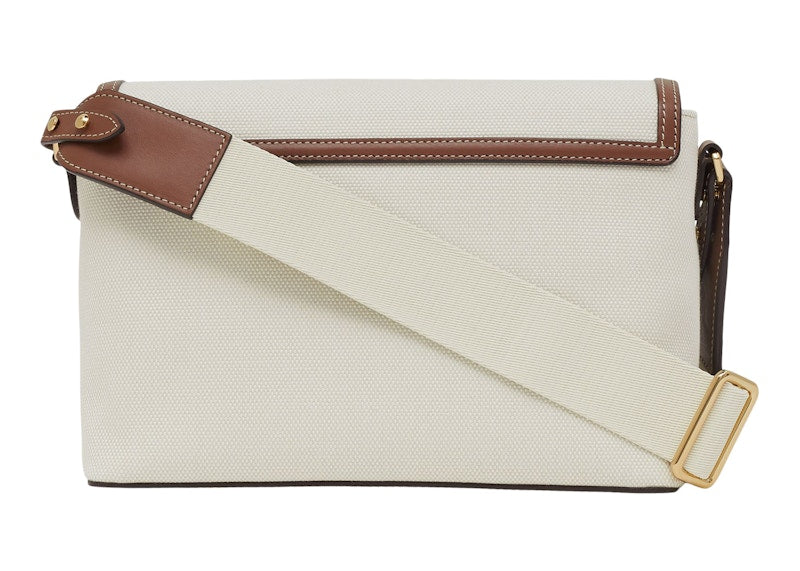 Burberry Horseferry Print Canvas Note Crossbody Bag Natural/Tan