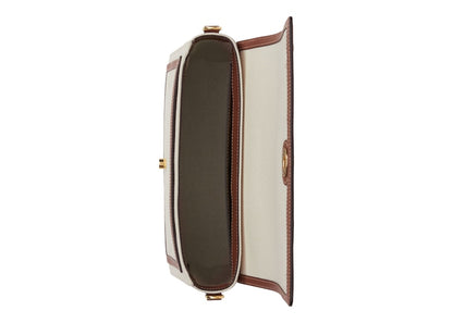 Burberry Horseferry Print Canvas Note Crossbody Bag Natural/Tan