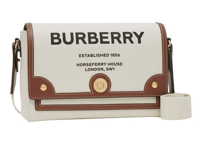 Burberry Horseferry Print Canvas Note Crossbody Bag Natural/Tan