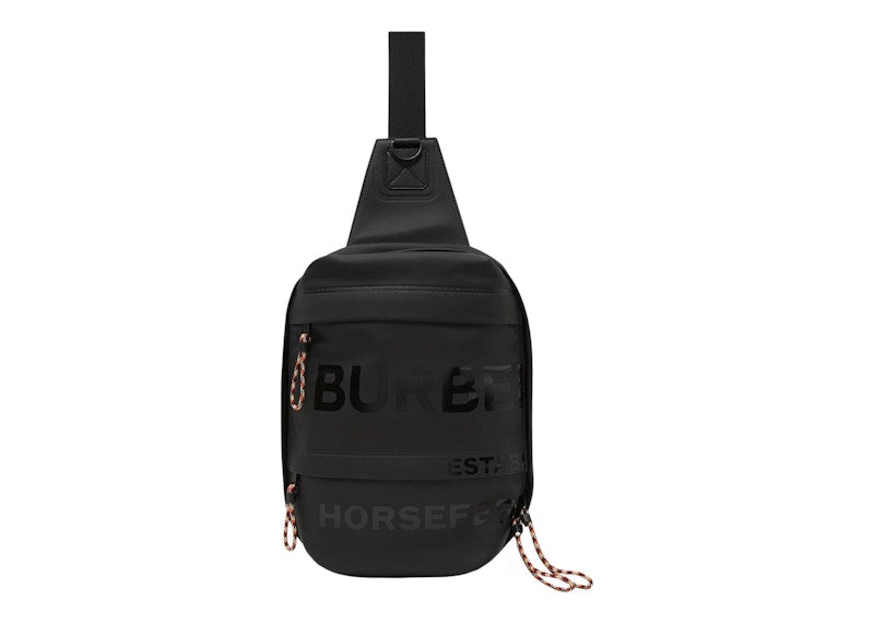 Burberry Horseferry Print Coated Canvas Backpack Black