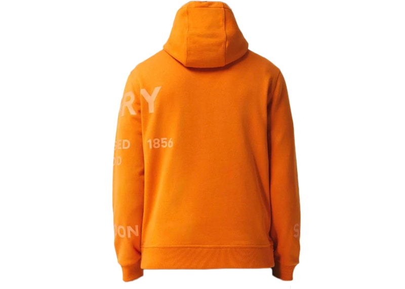 Burberry Horseferry-Print Cotton Hoodie Orange
