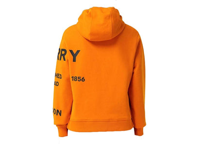 Burberry Horseferry Print Oversized Cotton Drawstring Hoodie Dark Orange