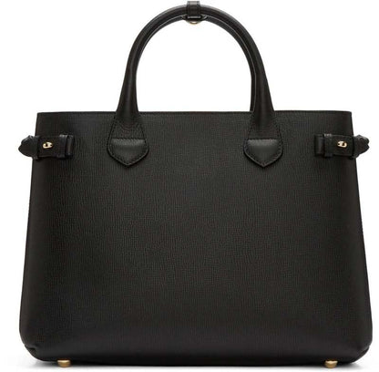Burberry House Check Banner Medium Tote Bag Black