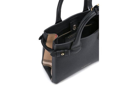 Burberry House Check Banner Small Tote Bag Black
