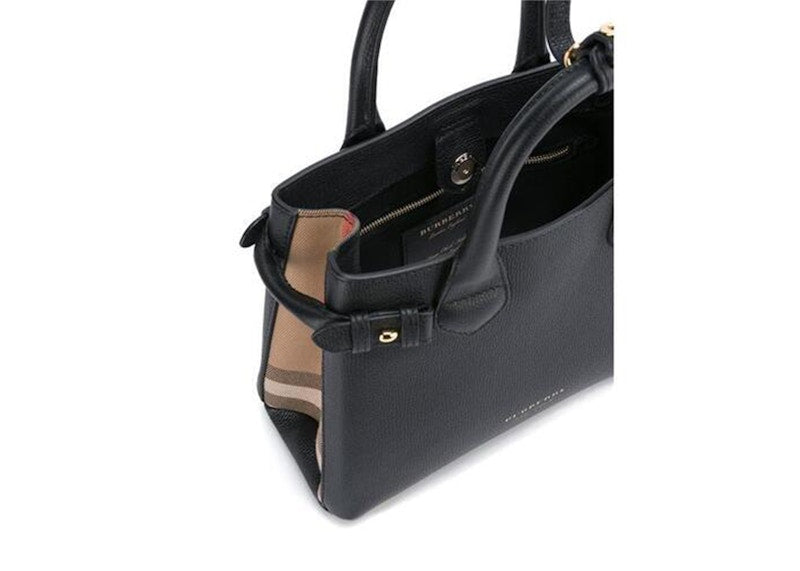 Burberry House Check Banner Small Tote Bag Black