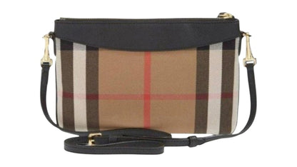 Burberry House Check Peyton Crossbody Bag Black
