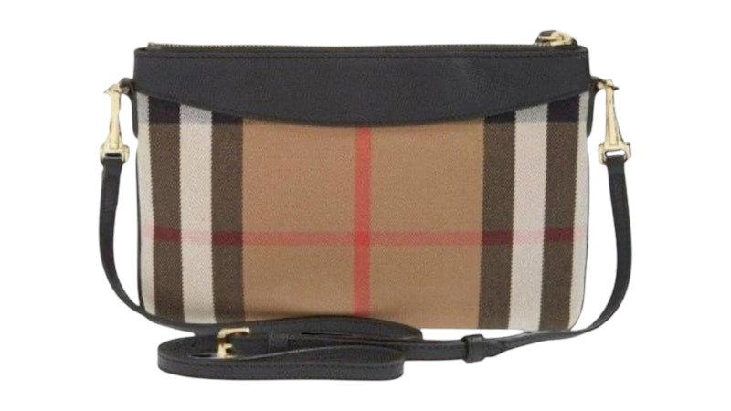 Burberry House Check Peyton Crossbody Bag Black