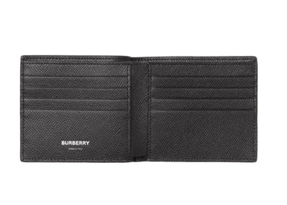 Burberry Icon Stripe Leather International Bifold Wallet Black