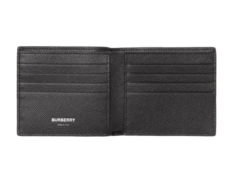 Burberry Icon Stripe Leather International Bifold Wallet Black