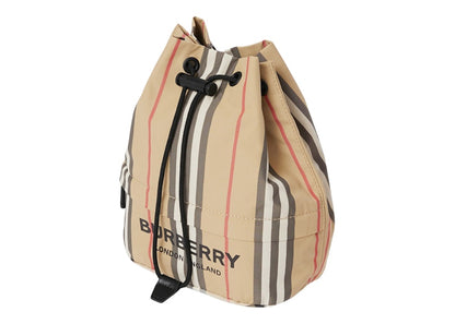 Burberry Icon Stripe Nylon Drawcord Pouch Archive Beige