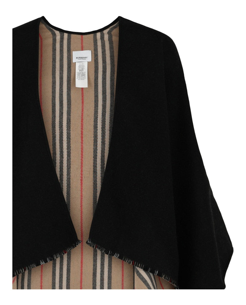 Burberry Icon Stripe Solid Cape Black